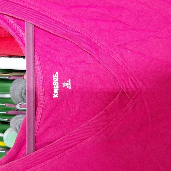 KINGSIZE SIZE 7 (7X) PINK V-NECK T-SHIRT - Picture 2 of 6
